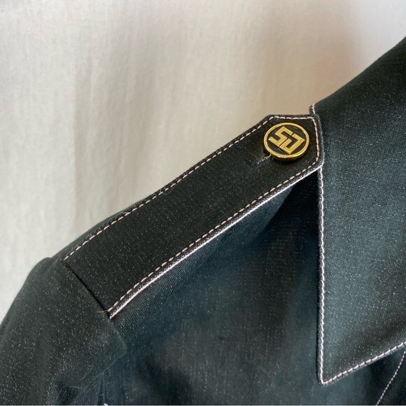 St John Black & Pink Denim Button Up Jacket M - Picture 4 of 8